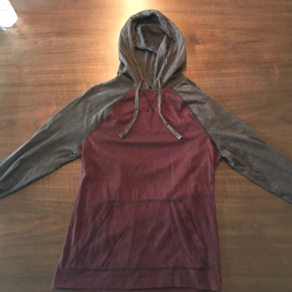 Tony Hawk Lightweight Maroon and Gray Hoodie